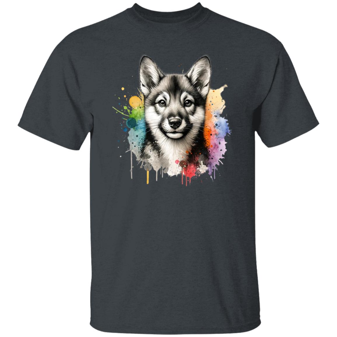 Swedish Vallhund dog mama Color Splash Unisex T-shirt Black Navy Dark Heather-Family-Gift-Planet