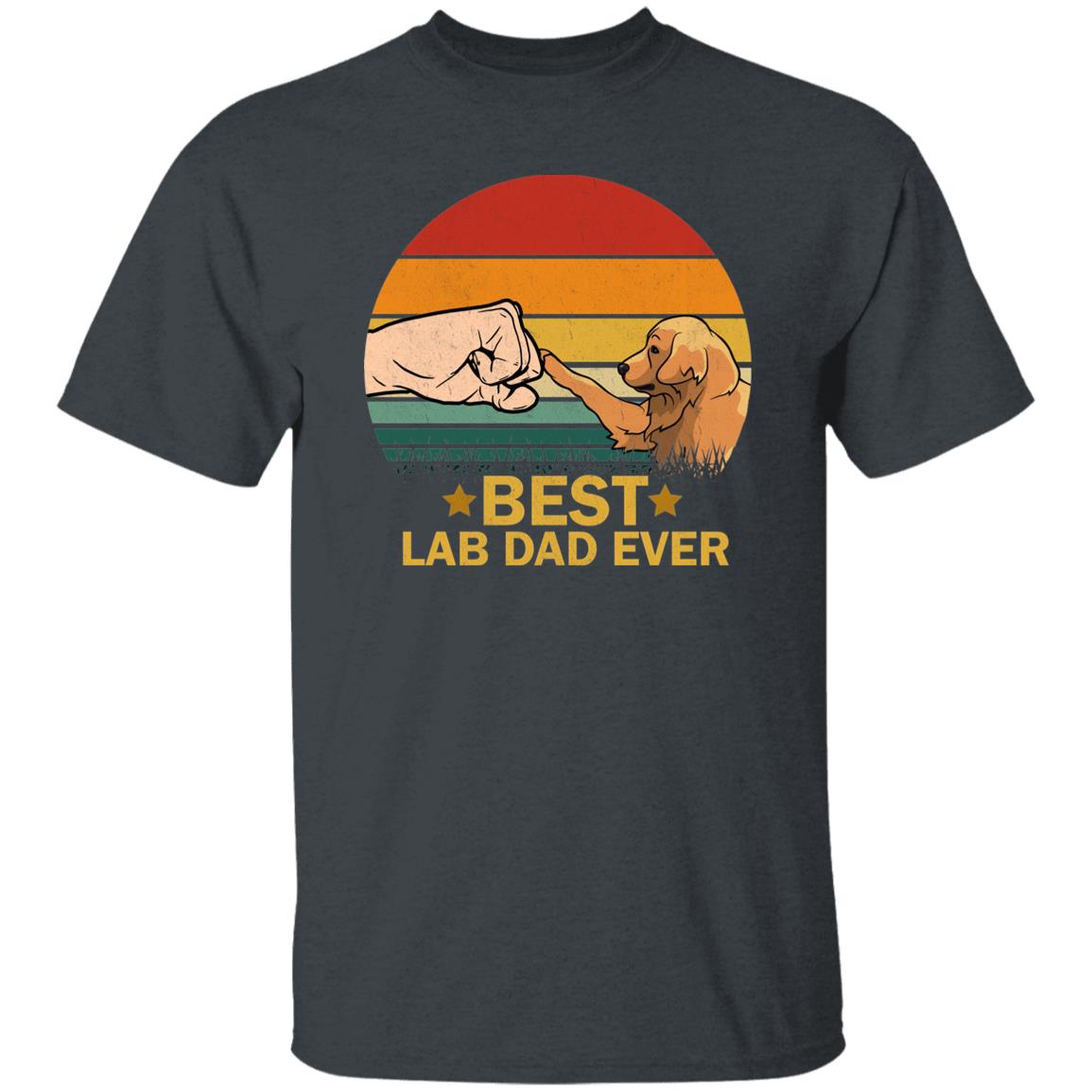 Best Lab Dad ever T-Shirt gift Labrador Dog owner Unisex tee Black Navy Dark Heather-Dark Heather-Family-Gift-Planet