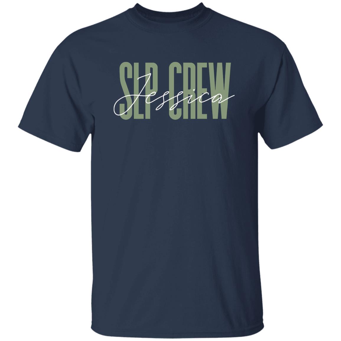 SLP crew T-Shirt gift Speech language pathologist Customized Unisex tee Black Navy Dark Heather-Family-Gift-Planet