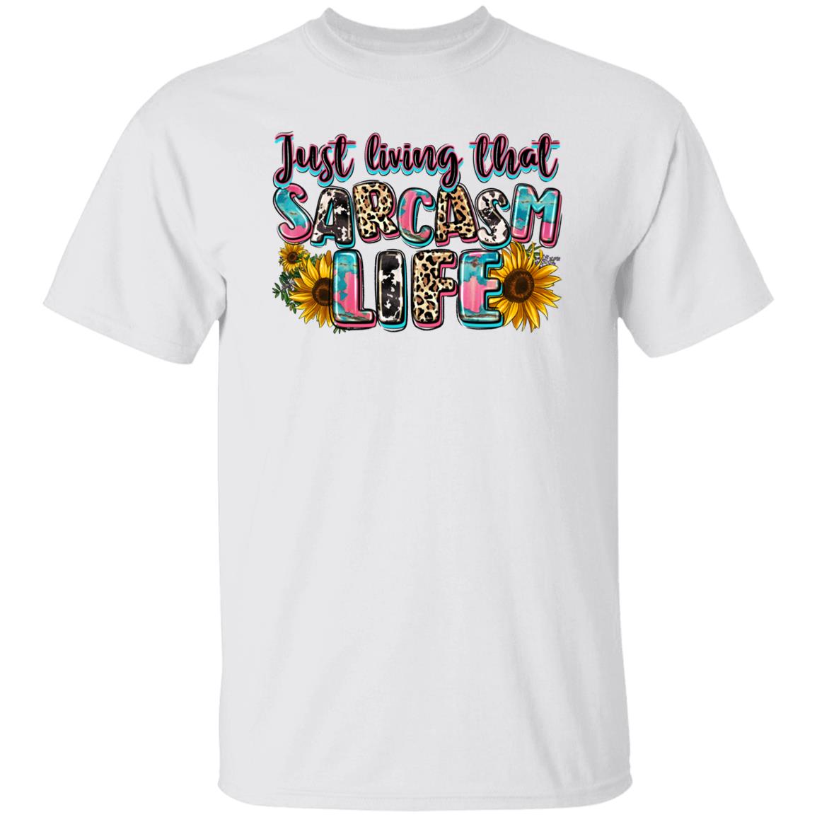 Just living that sarcasm life T-Shirt gift sarcastic Unisex tee Sand White Sport Grey-Family-Gift-Planet