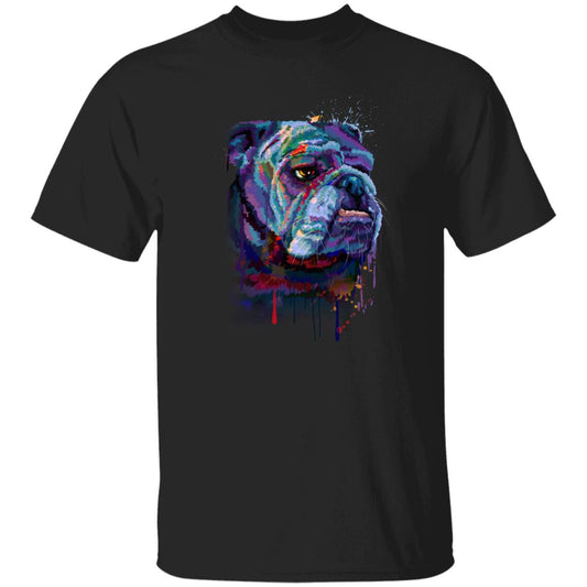 Watercolor Bull dog Unisex shirt S-2XL black navy dark heather-Black-Family-Gift-Planet
