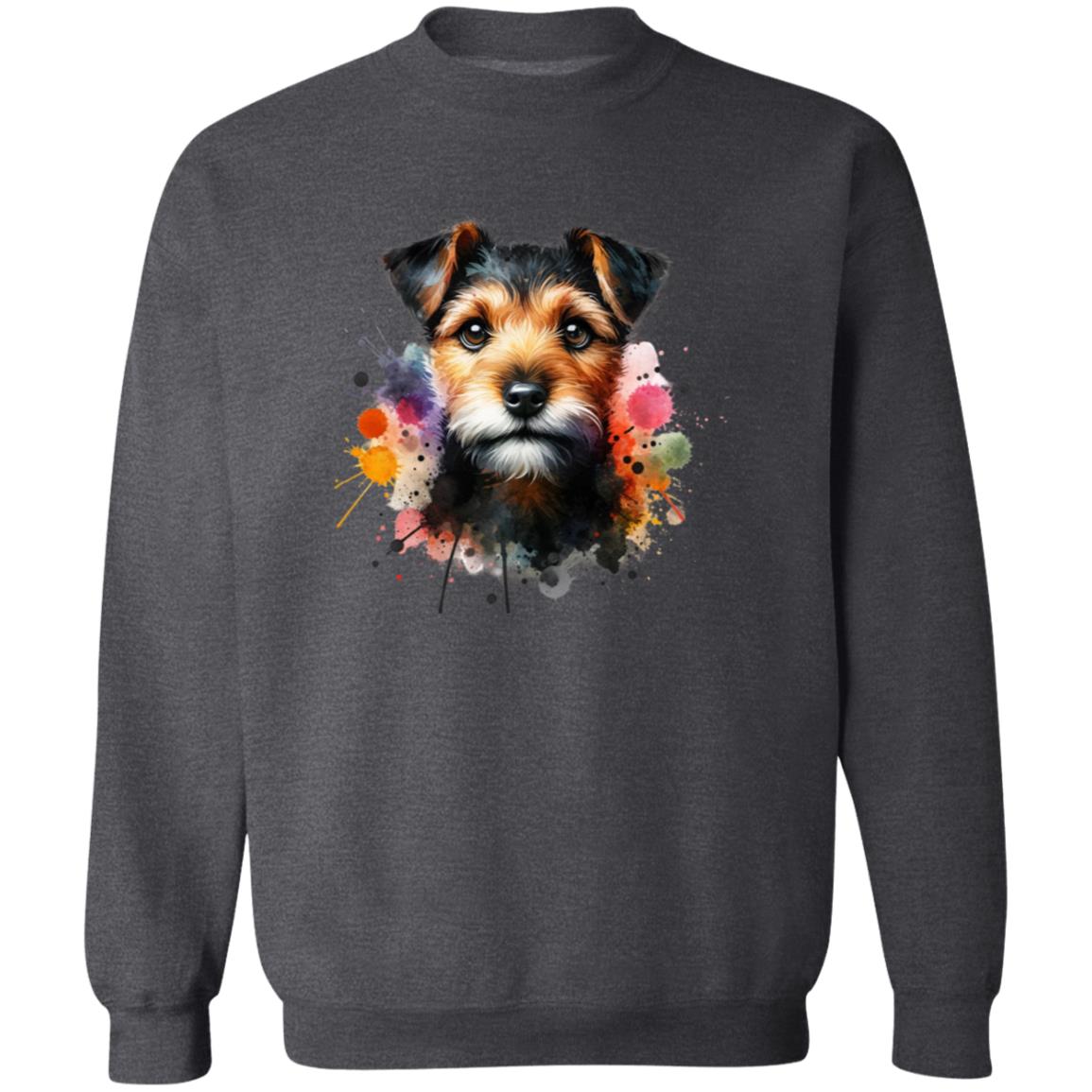 Patterdale Terrier mama Color Splash Unisex Sweatshirt Black Navy Dark Heather-Family-Gift-Planet