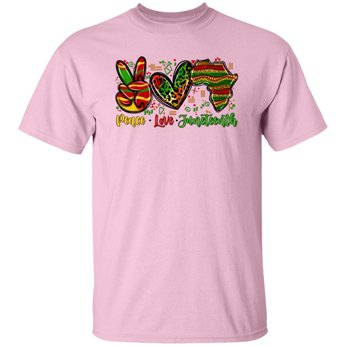 Peace Love Juneteenth T-shirt gift African American month tee-Family-Gift-Planet