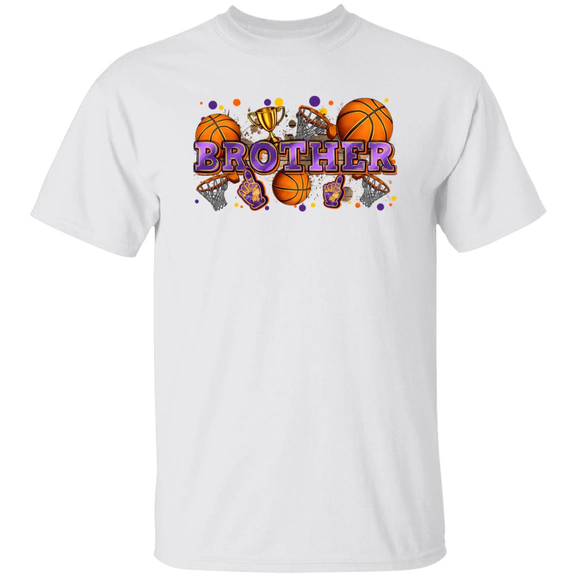 Basketball Brother T-Shirt Basketball player brother cheer team Unisex tee White Sand Sport Grey-White-Family-Gift-Planet