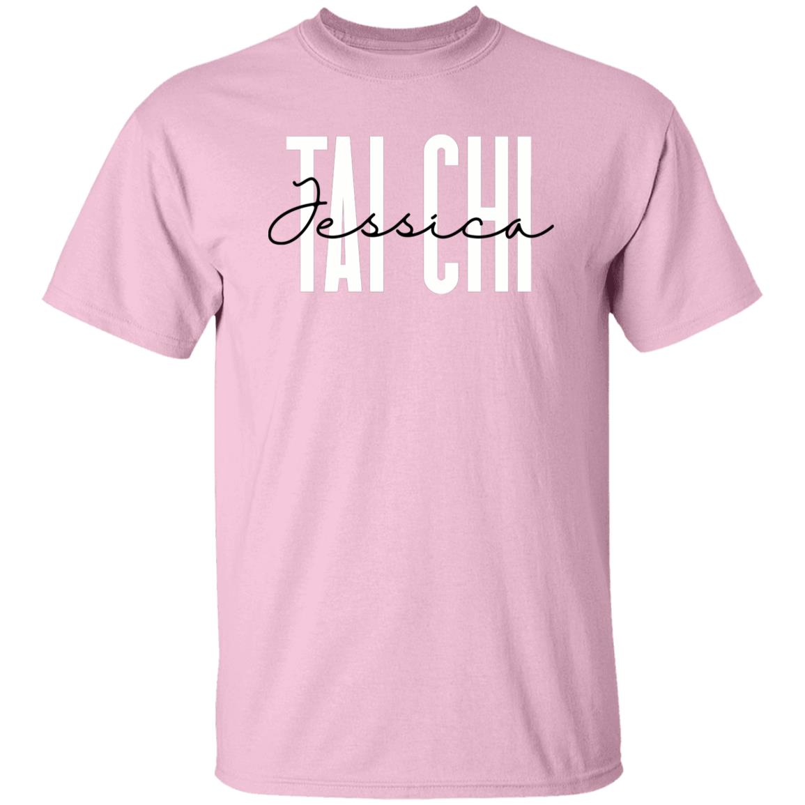 Personalized Tai chi T-shirt gift Custom name Tai chi martial arts lover Unisex Tee Sand Pink Light Blue-Family-Gift-Planet