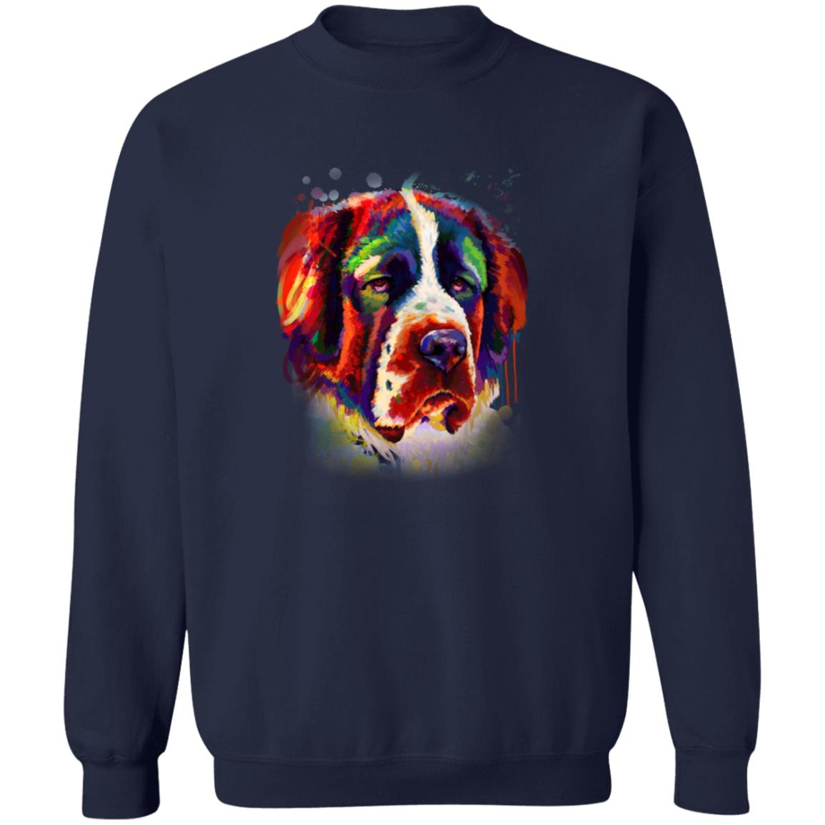 Abstract Bernard dog Unisex Crewneck Sweatshirt with expressive splashes-Family-Gift-Planet