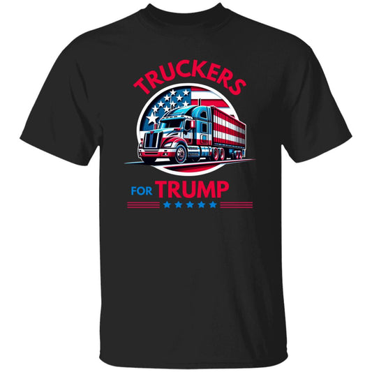 Truckers For Trump T-Shirt American trucker boycott Unisex tee Black White Dark Heather-Black-Family-Gift-Planet