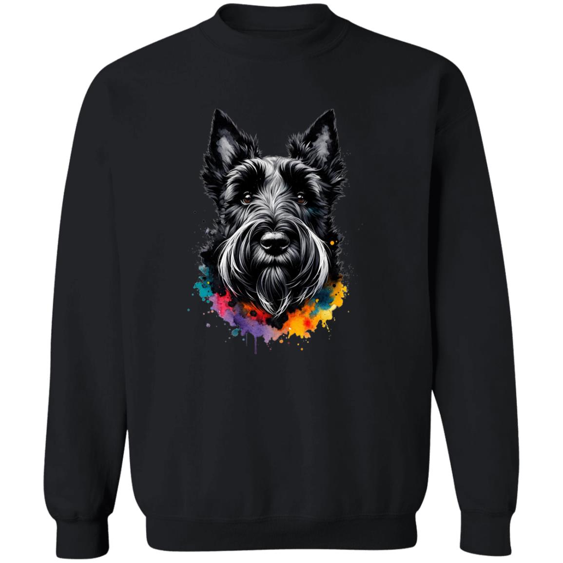 Scottish Terrier dog mom Color Splash Unisex Sweatshirt Black Navy Dark Heather-Family-Gift-Planet