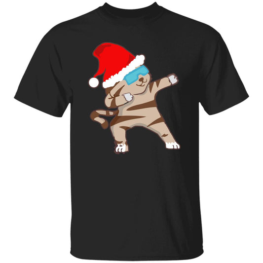 Cat Dabbing T-Shirt gift Dancing cat Christmas Cat mom cat dad Unisex Tee Black Navy Dark Heather-Black-Family-Gift-Planet