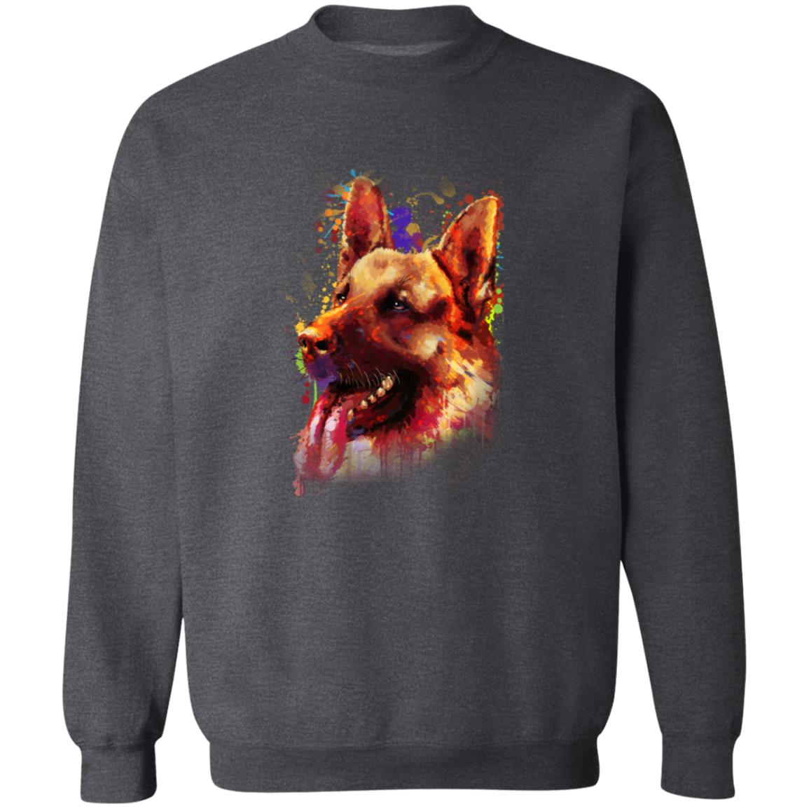 Abstract German shepherd dog Unisex Crewneck Sweatshirt with expressive splashes-Family-Gift-Planet