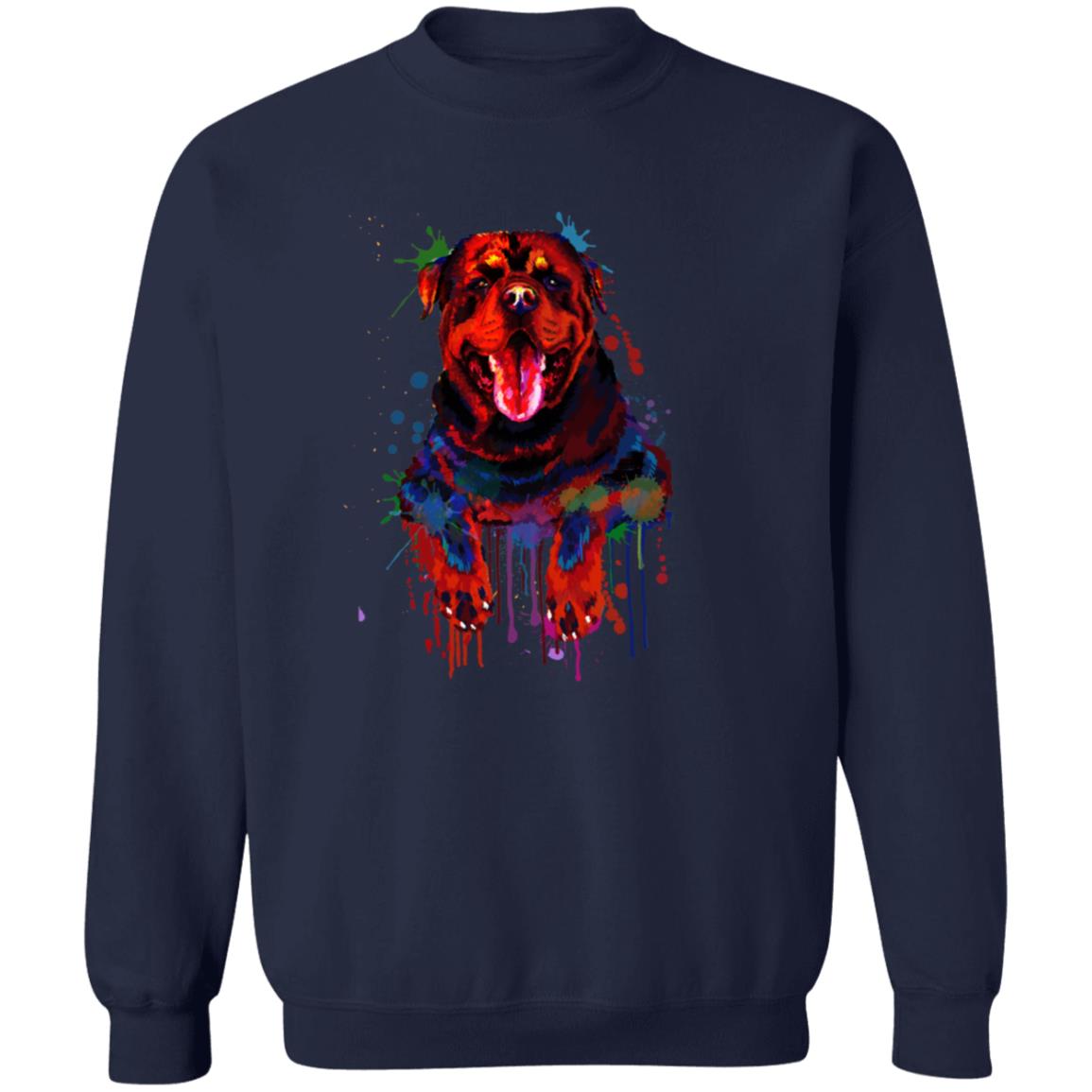 Abstract Rottweiler dog Unisex Crewneck Sweatshirt with expressive splashes-Family-Gift-Planet