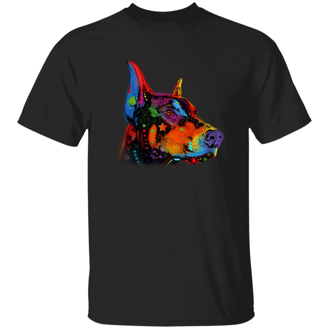 Watercolor art Doberman dog Unisex shirt S-2XL black navy dark heather-Black-Family-Gift-Planet