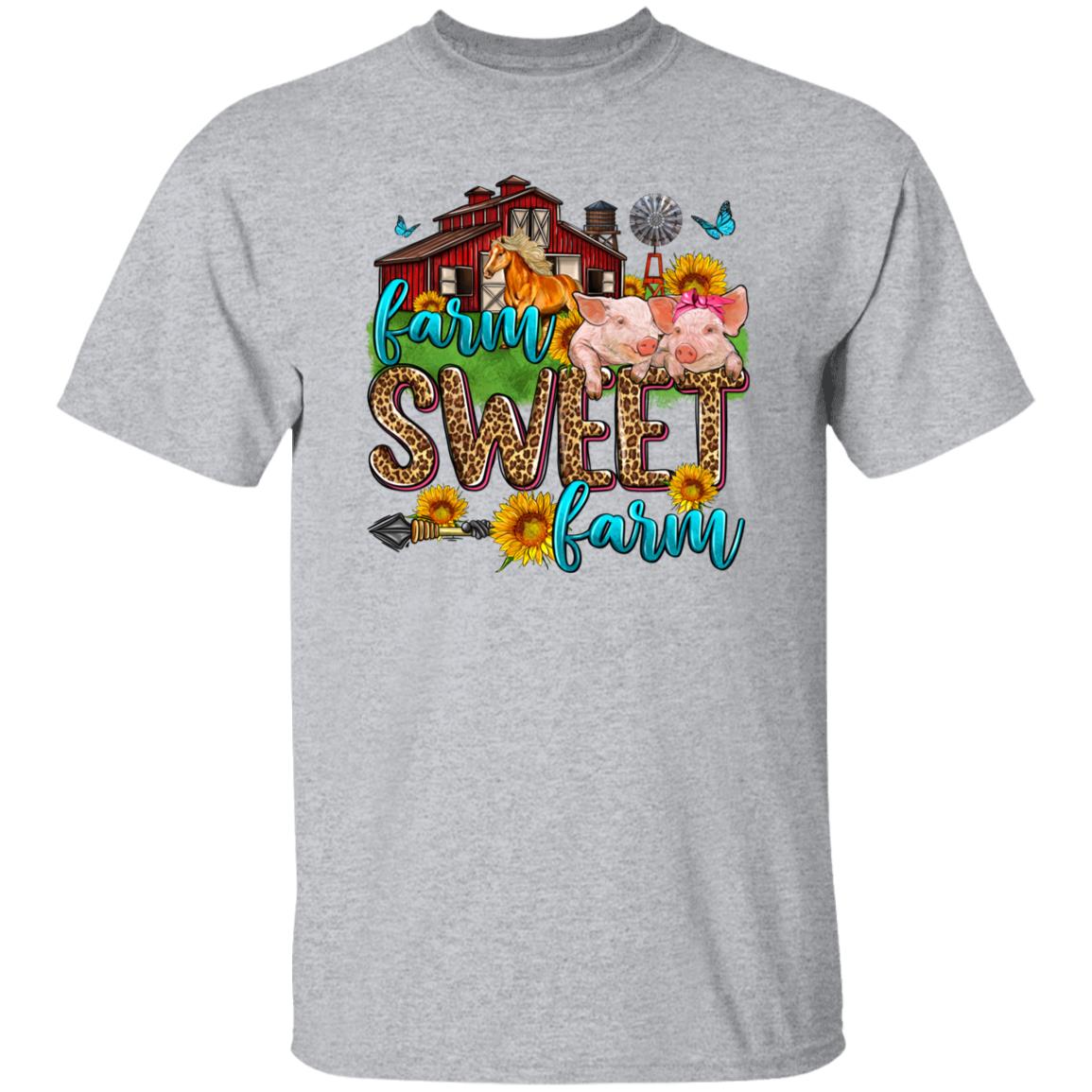 Farm sweet farm T-Shirt gift Country side farmer girl farm owner Unisex tee Sand White Sport Grey-Family-Gift-Planet