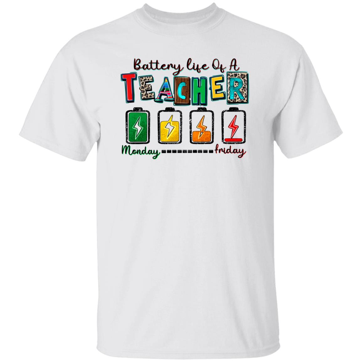 Teacher T-Shirt Battery life of a teacher Unisex tee Sand White Sport Grey-Family-Gift-Planet