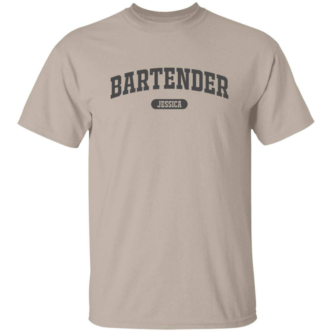 Bartender Personalized Unisex T-shirt Custom Waitress barmen White Sand Light Blue-Family-Gift-Planet