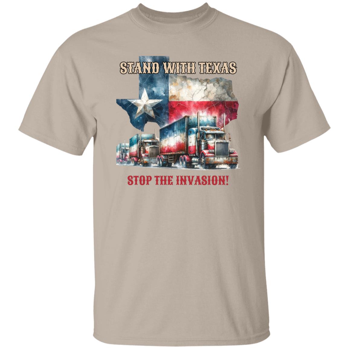 Stand with Texas Stop the invasion Unisex Tshirt border truck Texas black-Family-Gift-Planet