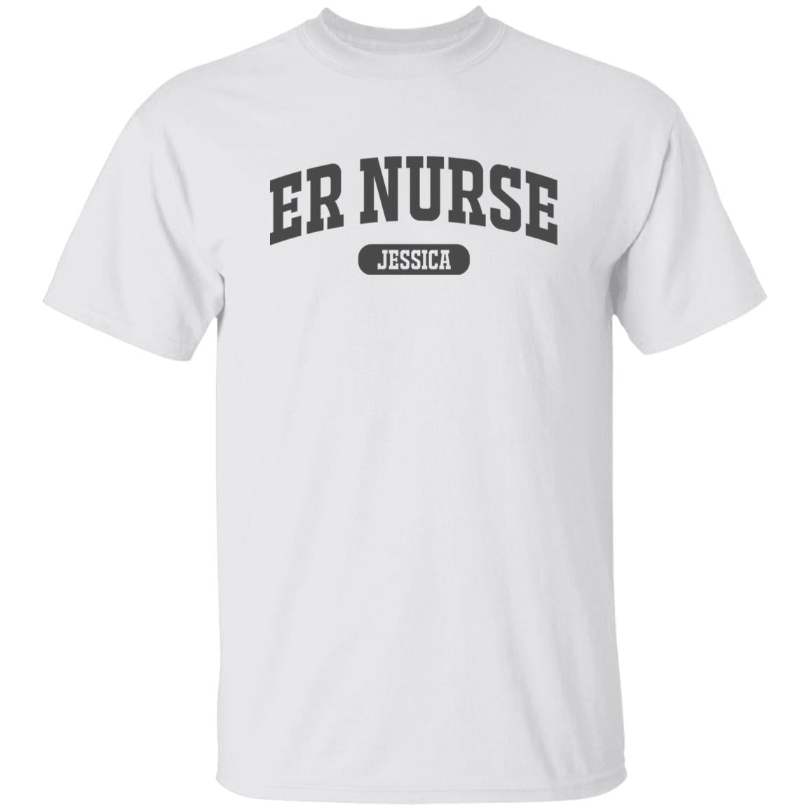 ER nurse Personalized Unisex T-shirt Custom White Emergency Nurse Practitioner Sand Light Blue-Family-Gift-Planet