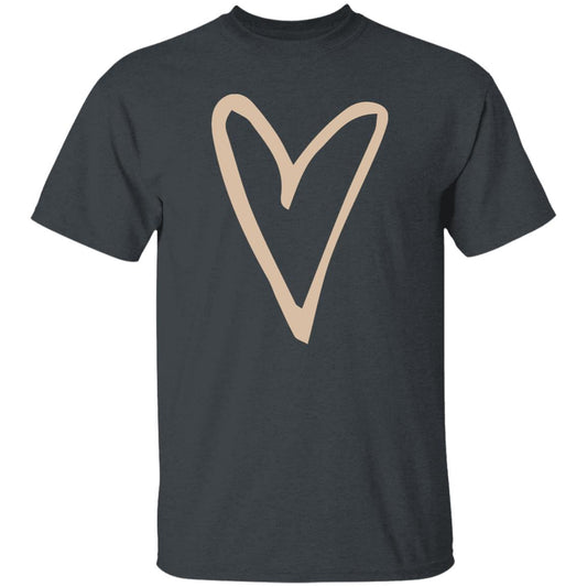 Heart love Unisex Tshirt Simple heart tee Black Dark Heather Navy-Dark Heather-Family-Gift-Planet