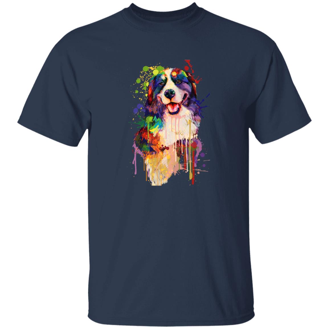 Watercolor Art Bernese Mountain dog Unisex shirt S-2XL black navy dark heather-Navy-Family-Gift-Planet