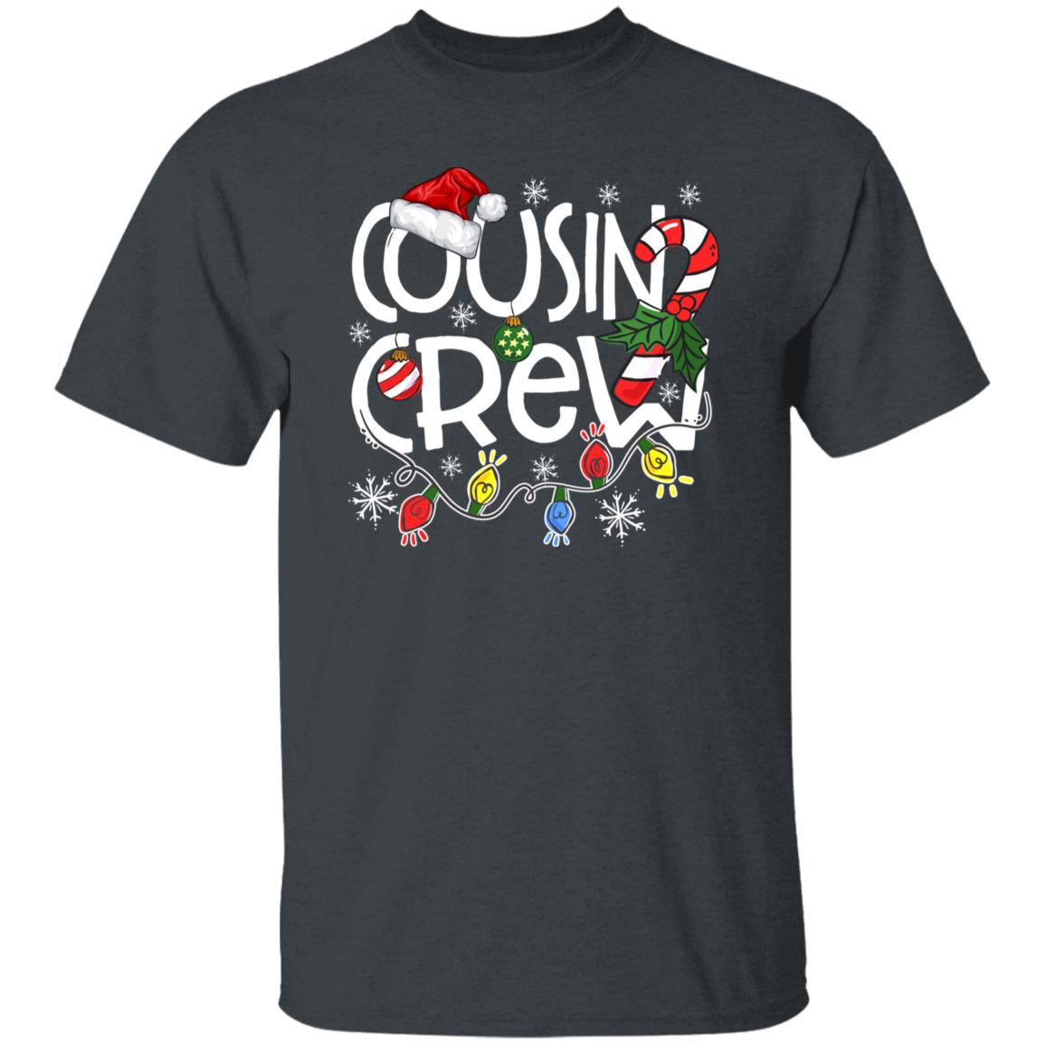 Cool Cousin Crew Christmas Unisex Shirt Cousin squad tee Black Dark Heather-Family-Gift-Planet