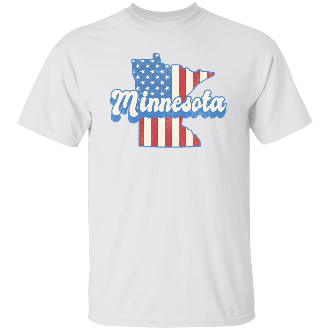 Minnesota US flag Unisex T-Shirt American patriotic MN state tee White Ash Blue-White-Family-Gift-Planet