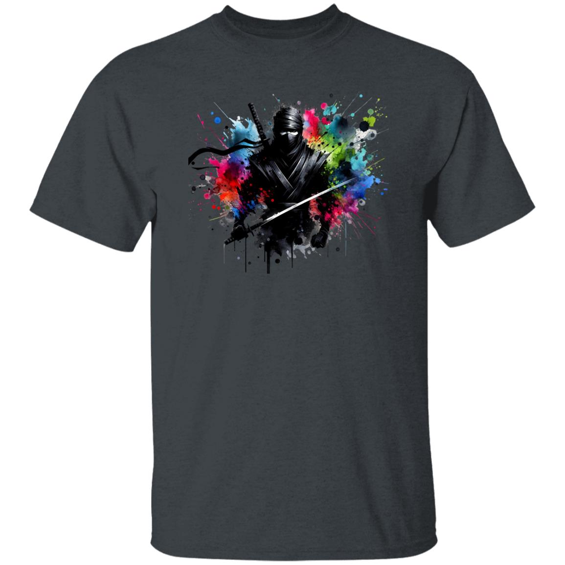 Artistic Ninja Color Splash Unisex T-shirt Ninja in the dark Black Navy Dark Heather-Family-Gift-Planet