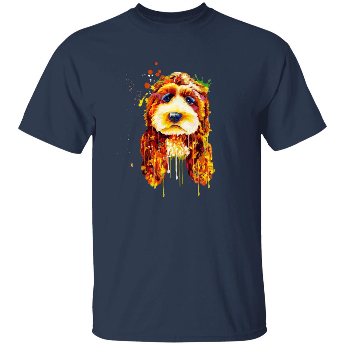 Watercolor painting Poodle dog Unisex shirt S-2XL black navy dark heather-Navy-Family-Gift-Planet