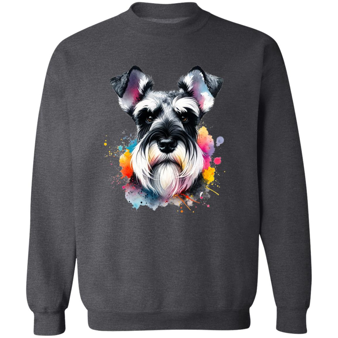 Schnauzer dog mama Color Splash Unisex Sweatshirt Black Navy Dark Heather-Family-Gift-Planet