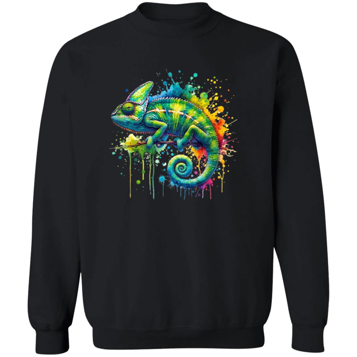 Chameleon Mama Color Splash Unisex Sweatshirt Black Navy Dark Heather-Family-Gift-Planet