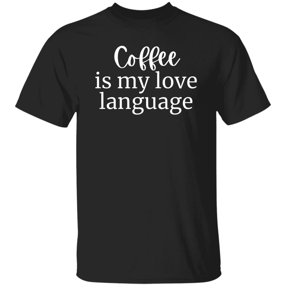 Coffee is my Love language Unisex Tshirt barista tee Black Dark Heather Navy-Black-Family-Gift-Planet