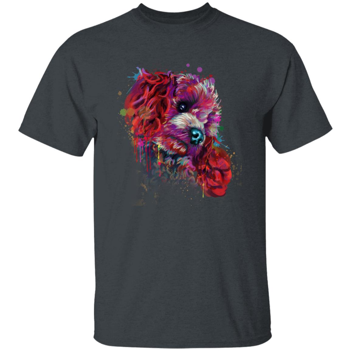 Watercolor Poodle dog Unisex shirt S-2XL black navy dark heather-Dark Heather-Family-Gift-Planet