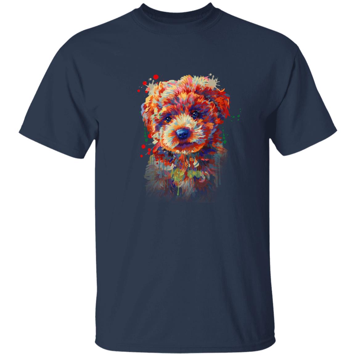 Watercolor Art Poodle dog Unisex shirt S-2XL black navy dark heather-Navy-Family-Gift-Planet