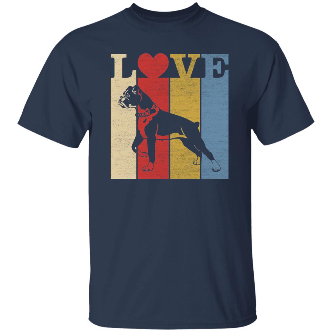 Retro Love Dogs T-Shirt gift Pitbull Dog owner Unisex tee Black Navy Dark Heather-Navy-Family-Gift-Planet