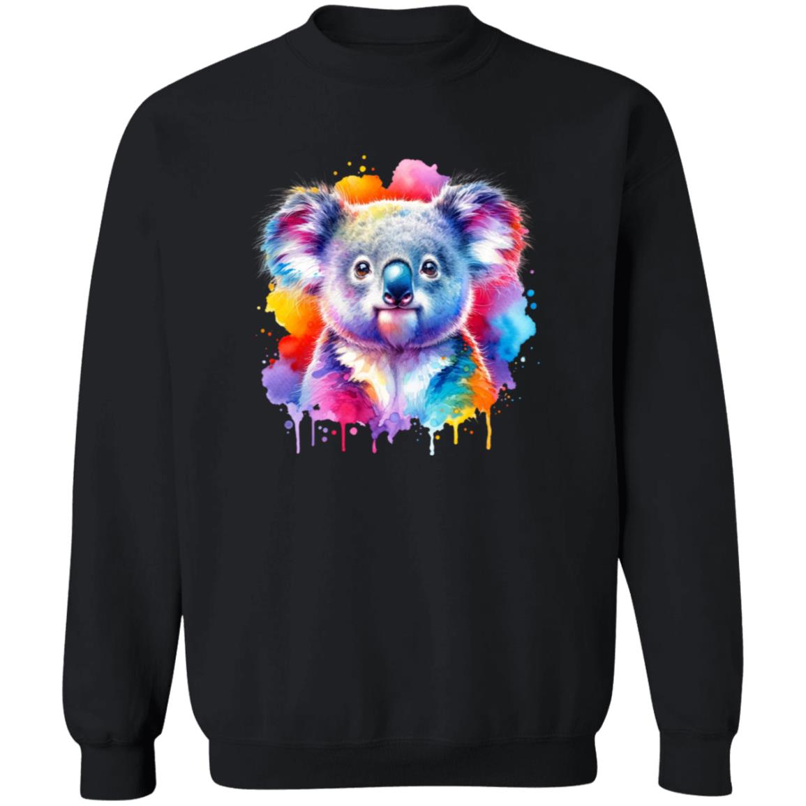 Artistic Koala Color Splash Unisex Sweatshirt Black Navy Dark Heather-Family-Gift-Planet