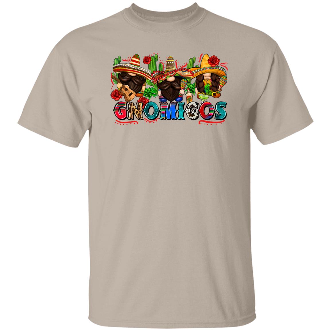 Gnomigos T-Shirt gift Three Mexican Gnomes Cinco de mayo Unisex tee Sand White Sport Grey-Family-Gift-Planet