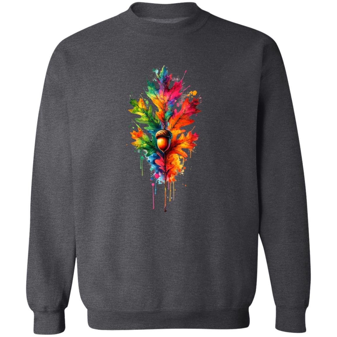 Abstract oak tree leaf Color Splash Unisex Sweatshirt Black Navy Dark Heather-Family-Gift-Planet