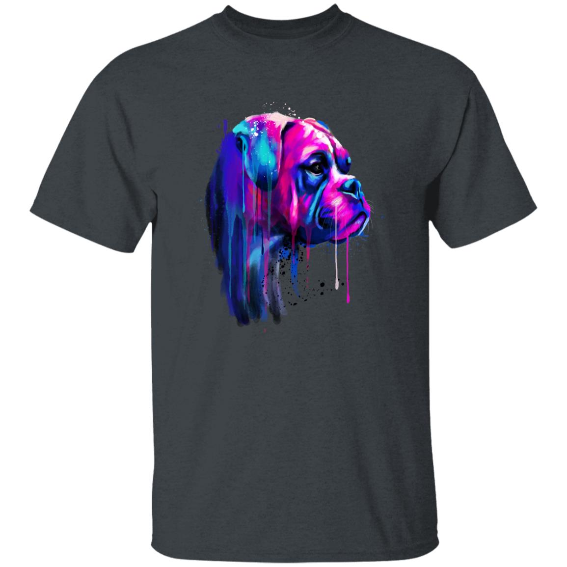 Watercolor Boxer dog Unisex shirt S-2XL black navy dark heather-Dark Heather-Family-Gift-Planet