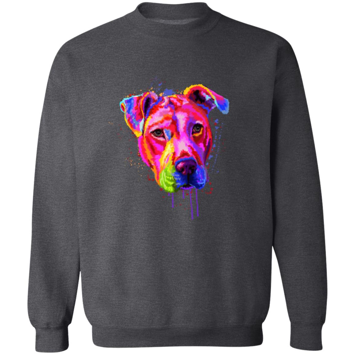 Splash colors Pitbull dog Unisex Crewneck Sweatshirt Abstract pet design-Family-Gift-Planet