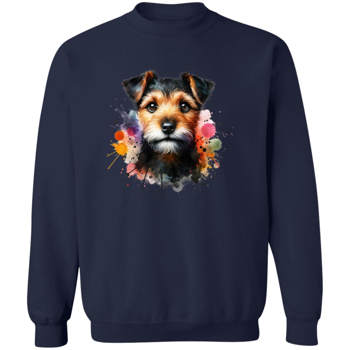 Patterdale Terrier mama Color Splash Unisex Sweatshirt Black Navy Dark Heather-Family-Gift-Planet