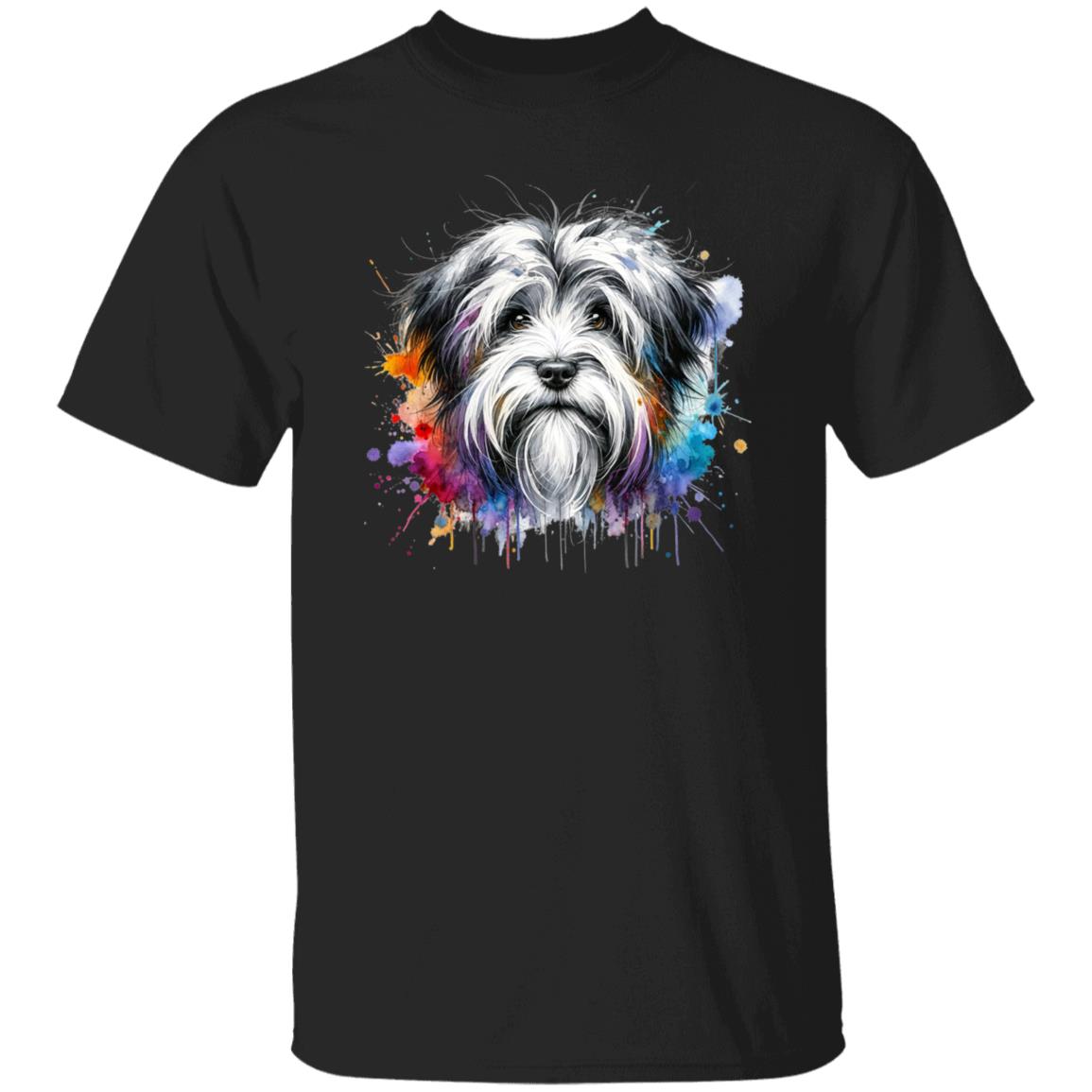 Tibetan Terrier dog mama Color Splash Unisex T-shirt Black Navy Dark Heather-Family-Gift-Planet