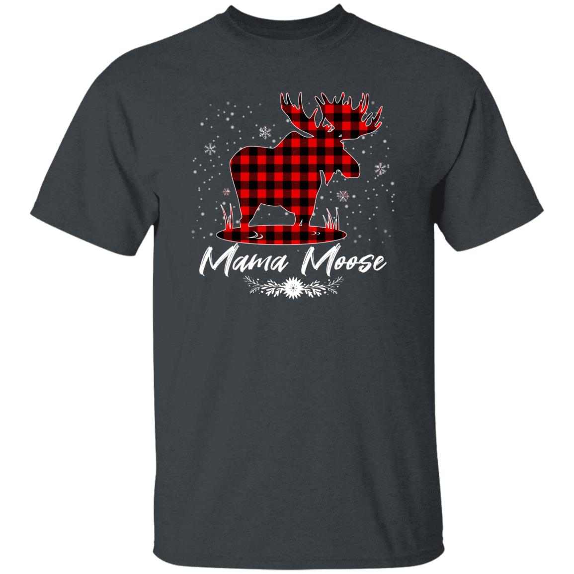 Mama Moose Christmas Unisex shirt mother Holiday tee Black Dark Heather-Family-Gift-Planet