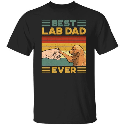 Best Labrador Dad ever T-Shirt gift Retro Lab Dog Unisex tee Black Navy Dark Heather-Black-Family-Gift-Planet