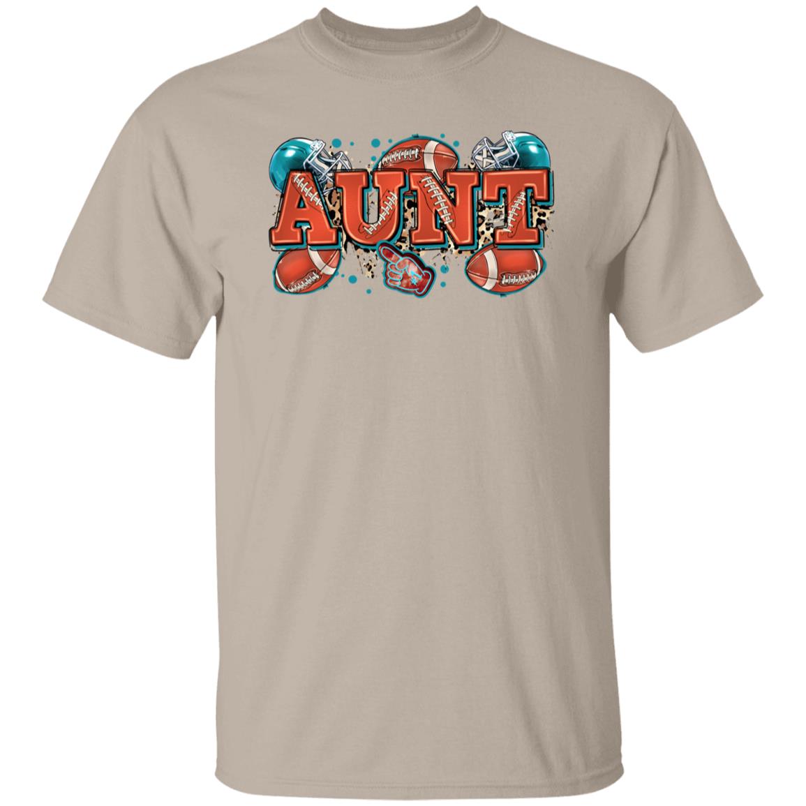 American football Aunt T-Shirt Rugby auntie Unisex tee Sand White Sport Grey-Family-Gift-Planet