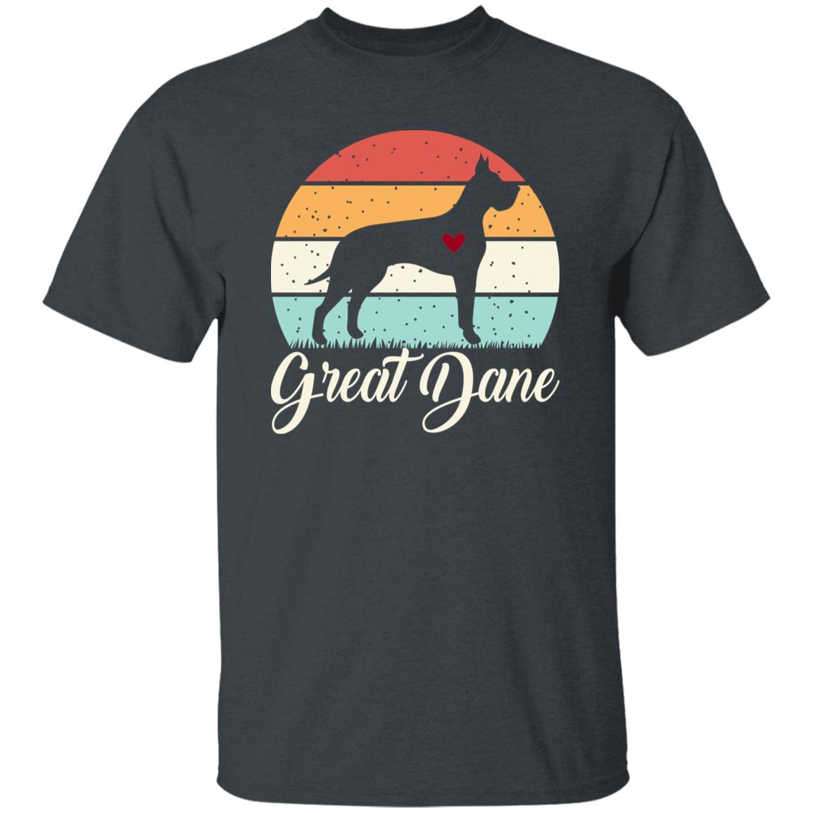 Great Dane T-Shirt gift Retro Great Dane Dog mom Unisex Tee Black Navy Dark Heather-Dark Heather-Family-Gift-Planet