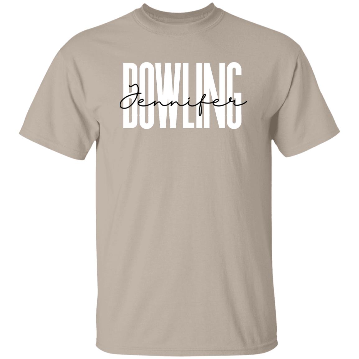 Personalized Bowling Unisex T-shirt gift for bowler Sand Pink Light Blue-Family-Gift-Planet