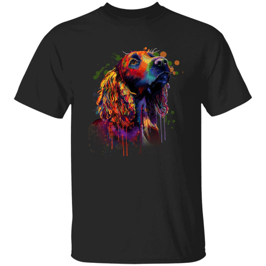 Watercolor art cocker spaniel dog Unisex shirt S-2XL black navy dark heather-Black-Family-Gift-Planet