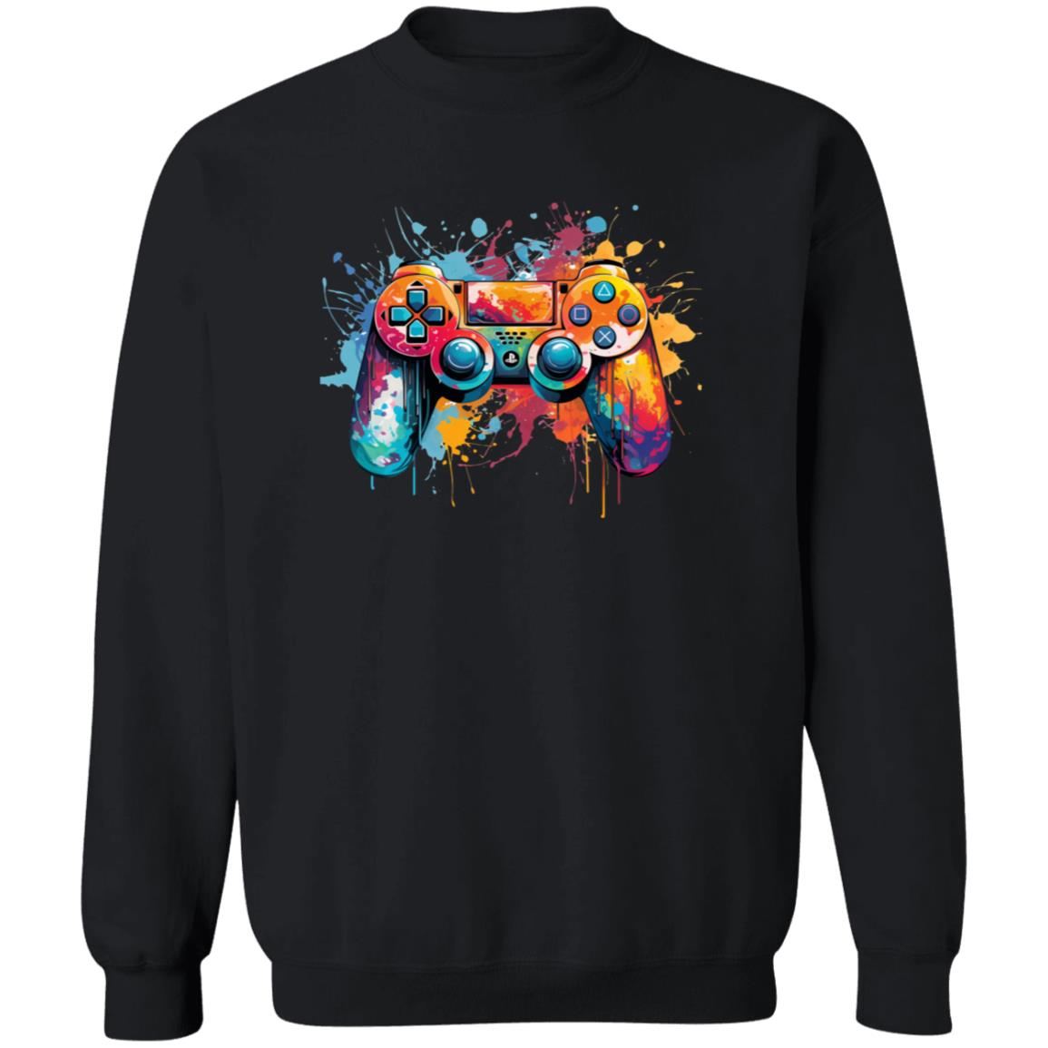 Game console Color Splash Unisex Sweatshirt Black Navy Dark Heather-Family-Gift-Planet