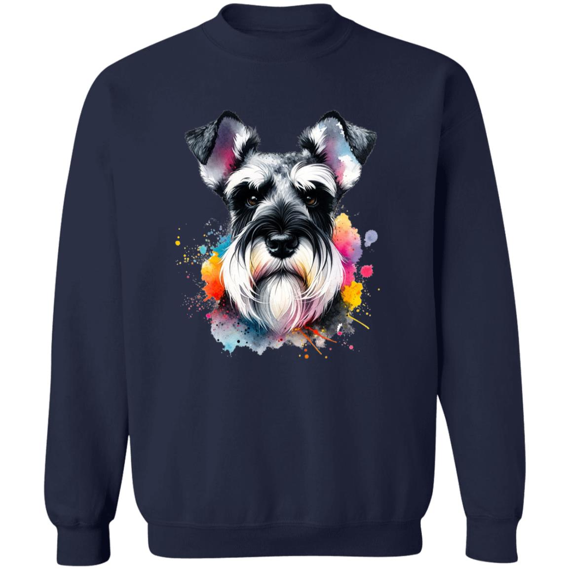 Schnauzer dog mama Color Splash Unisex Sweatshirt Black Navy Dark Heather-Family-Gift-Planet