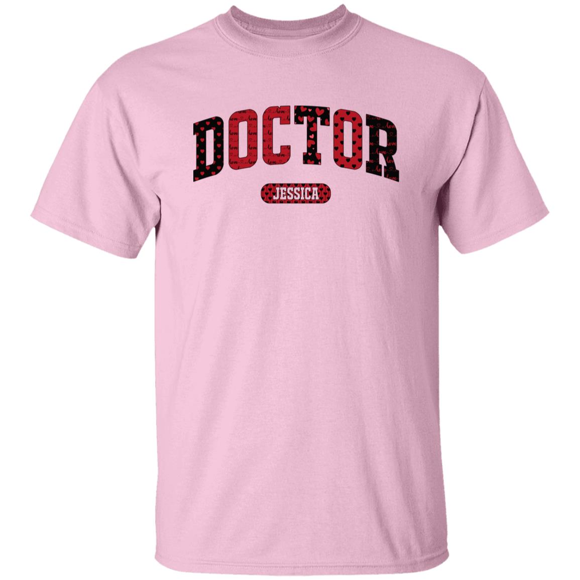 Personalized Doctor Valentine's Day Unisex T-Shirt Custom name Physician heart love-Family-Gift-Planet