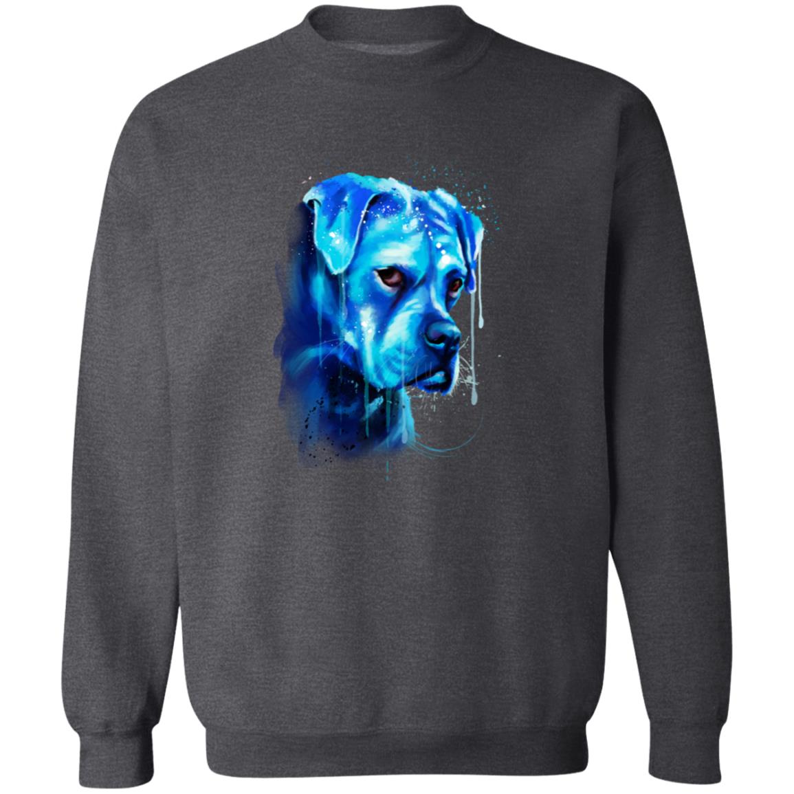 Neon blue Splash Art Pitbull dog Unisex Crewneck Sweatshirt-Family-Gift-Planet